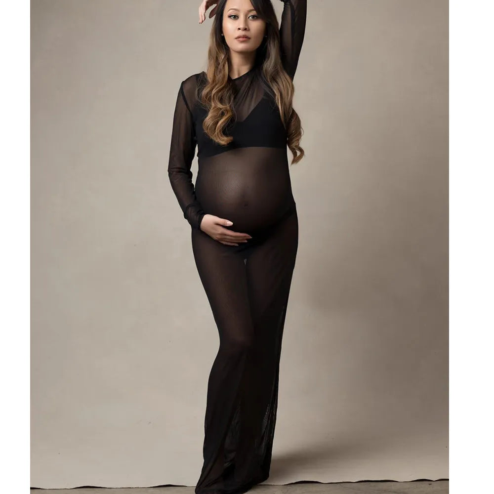 Black Bodysuit Tulle Maternity Photoshoot Dress black by Baby Minaj Cruz
