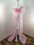 Shoulderless Maxi Maternity Dresses For Baby Shower Pink by Baby Minaj Cruz