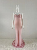 Stretchy Maternity Photography Off-shoulder Dresses pink by Baby Minaj Cruz