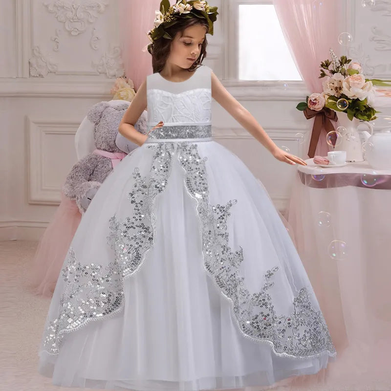 Lace Flower Dress Flower Girl Dress grey by Baby Minaj Cruz