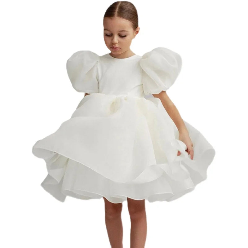 White Ball Gowns Wedding Guest Dresses For Children by Baby Minaj Cruz