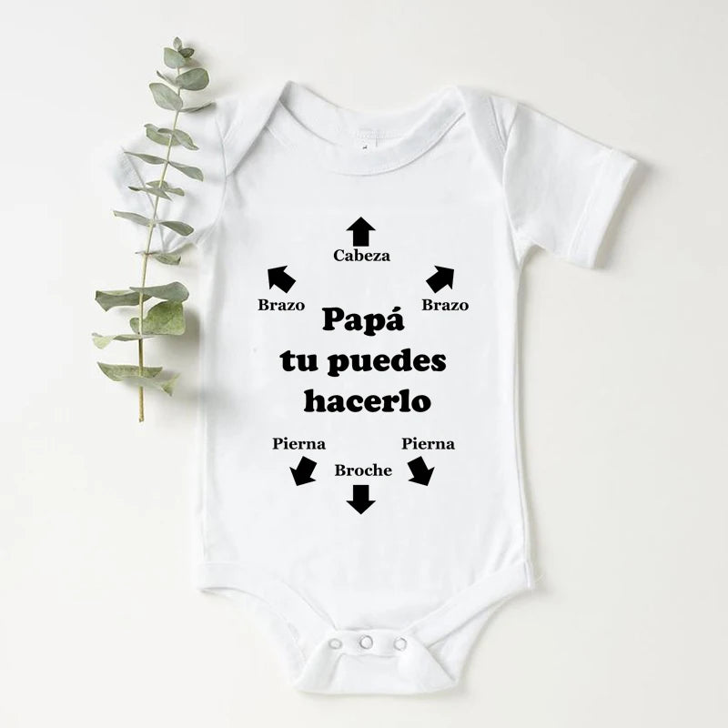 Papa Tu Es Le Meilleur Unisex Baby Romper white by Baby Minaj Cruz