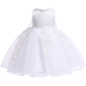 Wedding White Flower Girl Dress Sleeveless Tutu 3M-24M by Baby Minaj Cruz