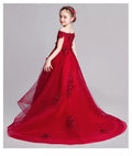 Red Lace Flower Girl Wedding Gown Dresses by Baby Minaj Cruz