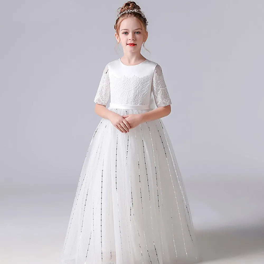 Ivory Toddler Bridesmaid Dress With Tulle Ivory by Baby Minaj Cruz