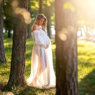 White Tulle Maternity Dress For Photo Shoot WHITE by Baby Minaj Cruz