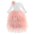 Backless Three Quarter Lace Flower Girl Dress by Baby Minaj Cruz