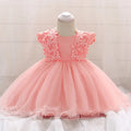 Toddler White Lace Flower Tulle Dress pink by Baby Minaj Cruz