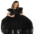 Backless Black Tulle Shiny Flower Girl Dresses Black by Baby Minaj Cruz
