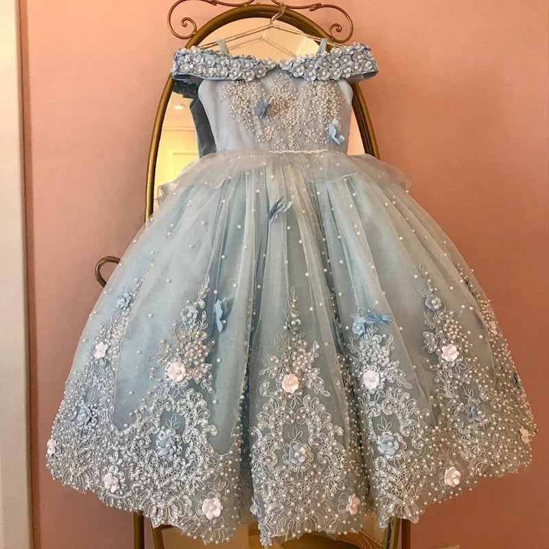 Light Sky Blue Flower Girl Dresses For Wedding Dress by Baby Minaj Cruz