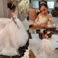 Cute Ball Gown White Flower Girl Dresses With Long Sleeves by Baby Minaj Cruz