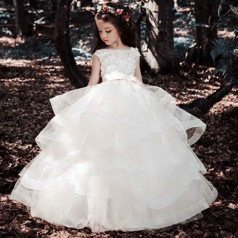 Elegant Toddler Flower Girl Dresses For Wedding White by Baby Minaj Cruz