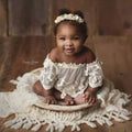 Newborn Photography Props Strapless girls birthday dresses white by Baby Minaj Cruz
