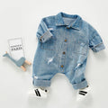 Flexible Newborn Baby Denim Romper For Toddlers by Baby Minaj Cruz