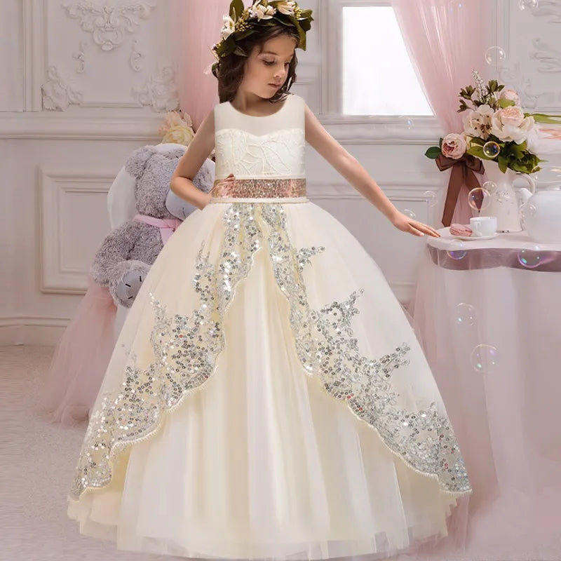 Lace Flower Dress Flower Girl Dress ivory by Baby Minaj Cruz
