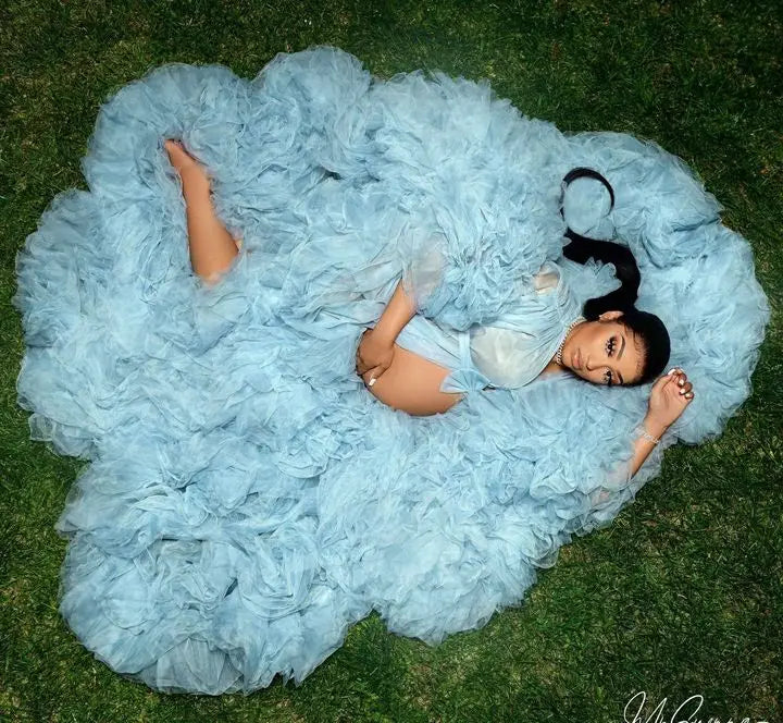 Fluffy Tulle Maternity Photo Shoot Dress by Baby Minaj Cruz