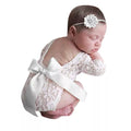 Deep V Backless Newborn Romper Dress For Toddler off-white United States by Baby Minaj Cruz