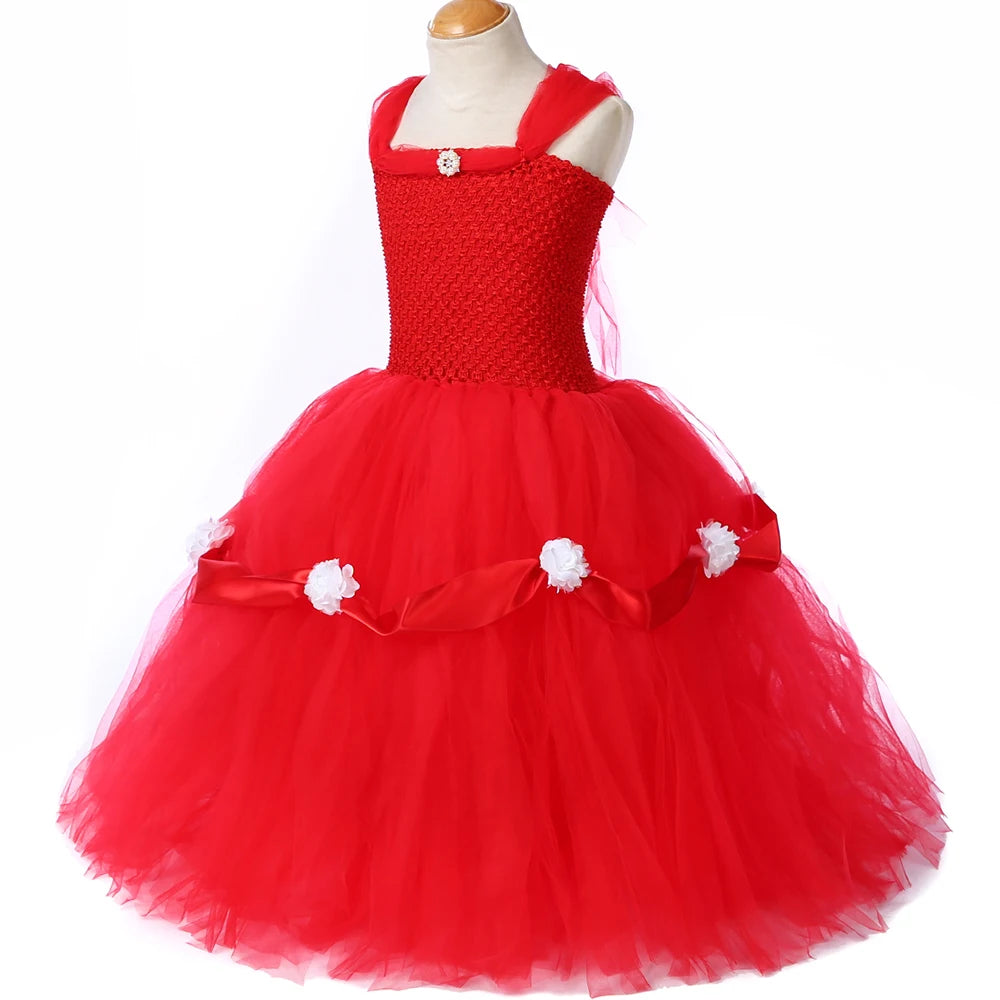 Red Princess Tutu Ankle-Length Dress by Baby Minaj Cruz