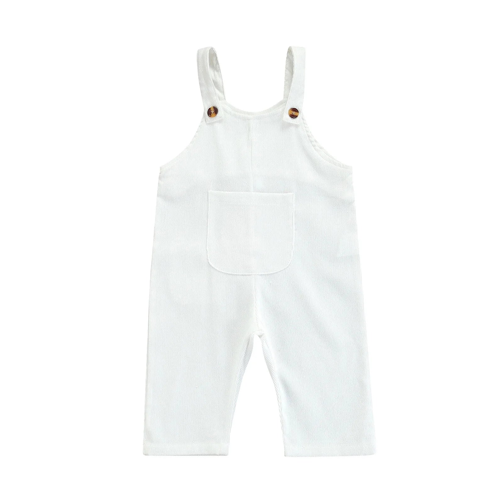 Infant Baby Uni-sex Corduroy Romper Summer Sleeveless Dress WHITE by Baby Minaj Cruz