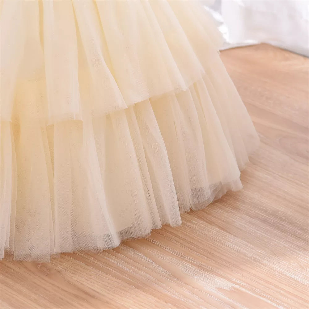 Shoulderless Tulle Layers Flower Girl Dresses by Baby Minaj Cruz