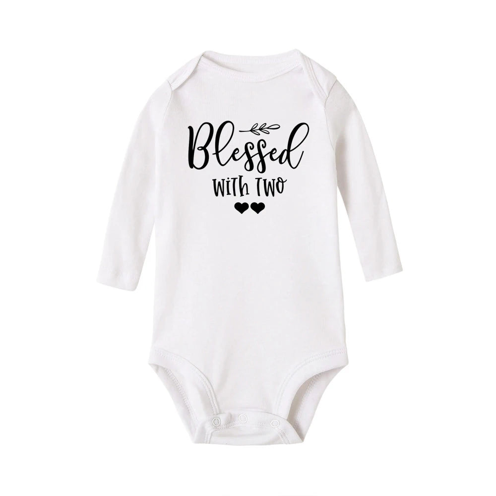 Twins Baby Bodysuits Long Sleeve Jumpsuits Outfit by Baby Minaj Cruz