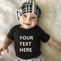 Unisex Custom Newborn Onesie Short Sleeve Infant Dress Black by Baby Minaj Cruz