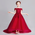 Red Lace Flower Girl Wedding Gown Dresses by Baby Minaj Cruz