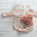 Twins Lace Flower Romper For Girls Beige by Baby Minaj Cruz