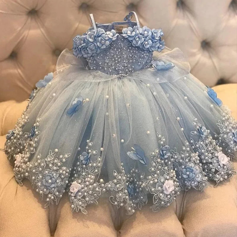 Light Sky Blue Flower Girl Dresses For Wedding Dress by Baby Minaj Cruz