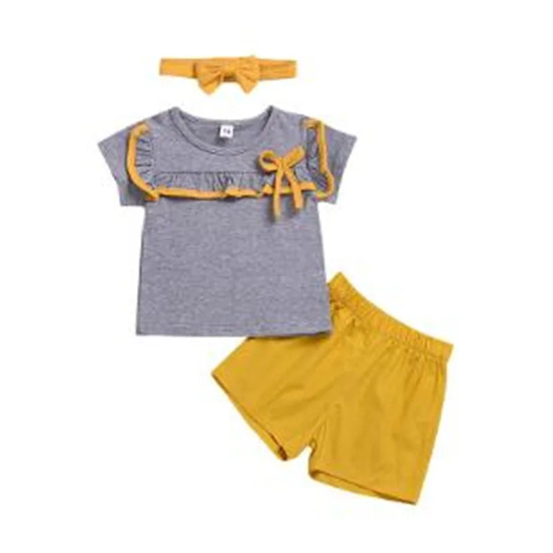 Causal Summer Newborn Twins Clothes yellow by Baby Minaj Cruz