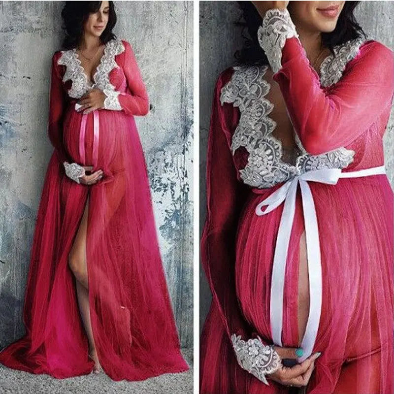 One-piece Lace Maternity Dress by Baby Minaj Cruz