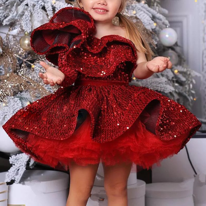 Sequin Flower Girl Sleeveless Princess Party Dress by Baby Minaj Cruz