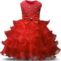 Lace Sleeveless Flower Girl Dress For Girls red by Baby Minaj Cruz