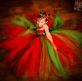 Flower Red and Green Tutu Dress for Evening Party by Baby Minaj Cruz