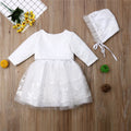 Set Bow White Christening Dress Baby Girl Lace Mini Length 3Months-18 Months by Baby Minaj Cruz
