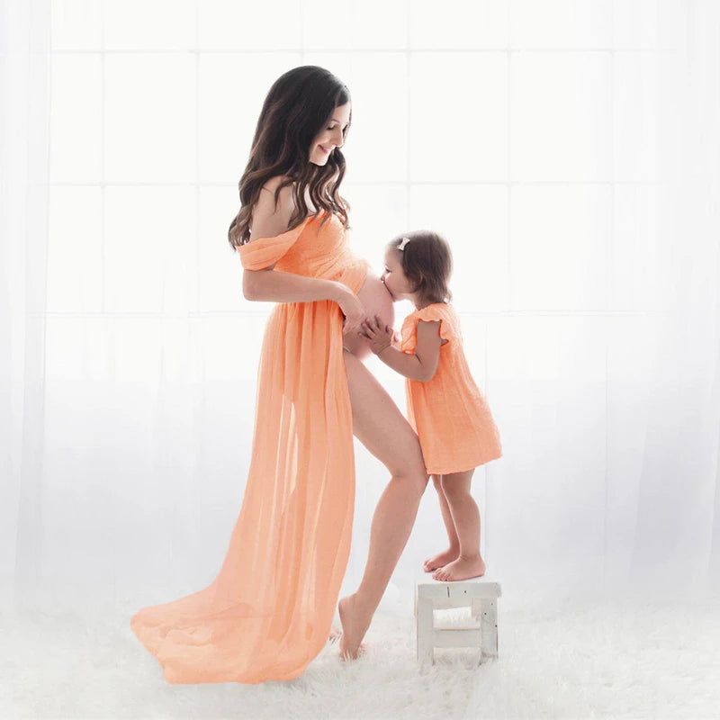 Shoulderless Maxi Maternity Dresses For Baby Shower by Baby Minaj Cruz