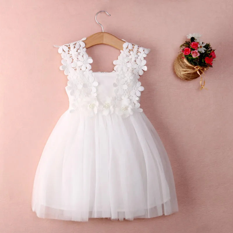 Lace Tulle Flower Girl Sleeveless Dress by Baby Minaj Cruz