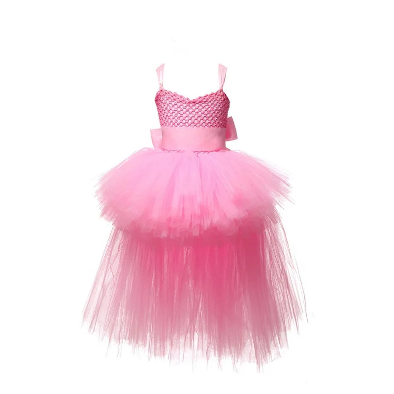 V-neck Tulle Birthday Dresses For Toddler Girl Pink by Baby Minaj Cruz