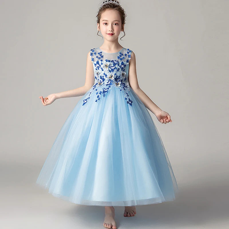 Long Sleeve Tulle Lace Flower Girl Dresses by Baby Minaj Cruz