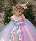 Unicorn Tulle flower girl dresses for babies Mid-Calf Length 6M-9Years by Baby Minaj Cruz