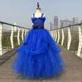 Pink Flower Girl Dresses Ball Gown with Rhinestone for Weddings Blue by Baby Minaj Cruz
