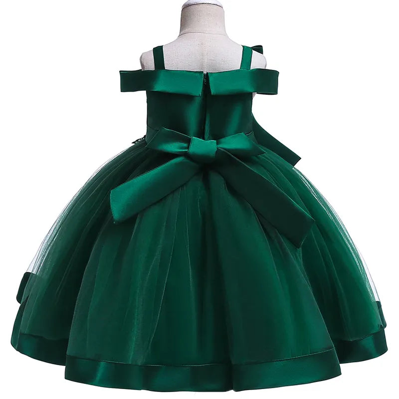 Sleeveless Green Elegant Flower Girl Dresses dark green by Baby Minaj Cruz