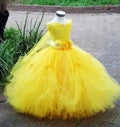Pink Flower Girl Dresses Ball Gown with Rhinestone for Weddings Yellow by Baby Minaj Cruz