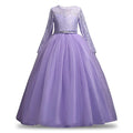 Long Sleeve Tulle Lace Flower Girl Dresses by Baby Minaj Cruz