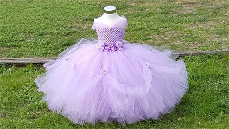 Pink Flower Girl Dresses Ball Gown with Rhinestone for Weddings by Baby Minaj Cruz