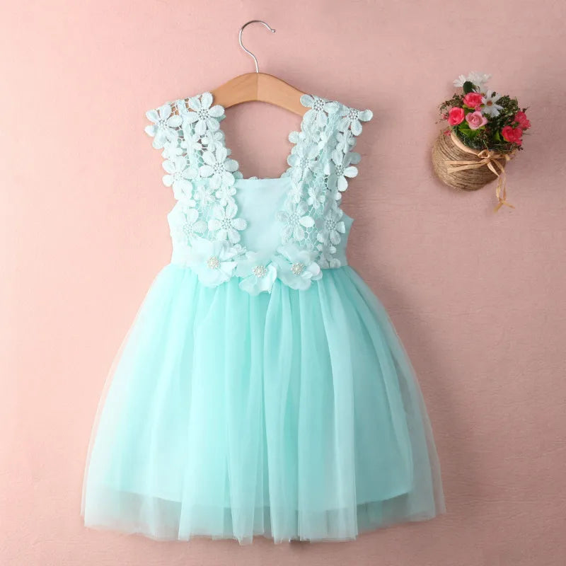 Lace Tulle Flower Girl Sleeveless Dress by Baby Minaj Cruz
