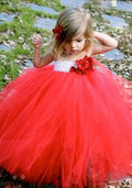 Crochet Tulle White And Red Girl dress Red by Baby Minaj Cruz