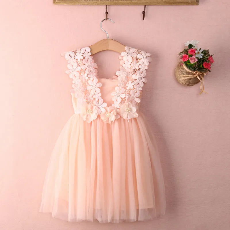 Lace Tulle Flower Girl Sleeveless Dress by Baby Minaj Cruz