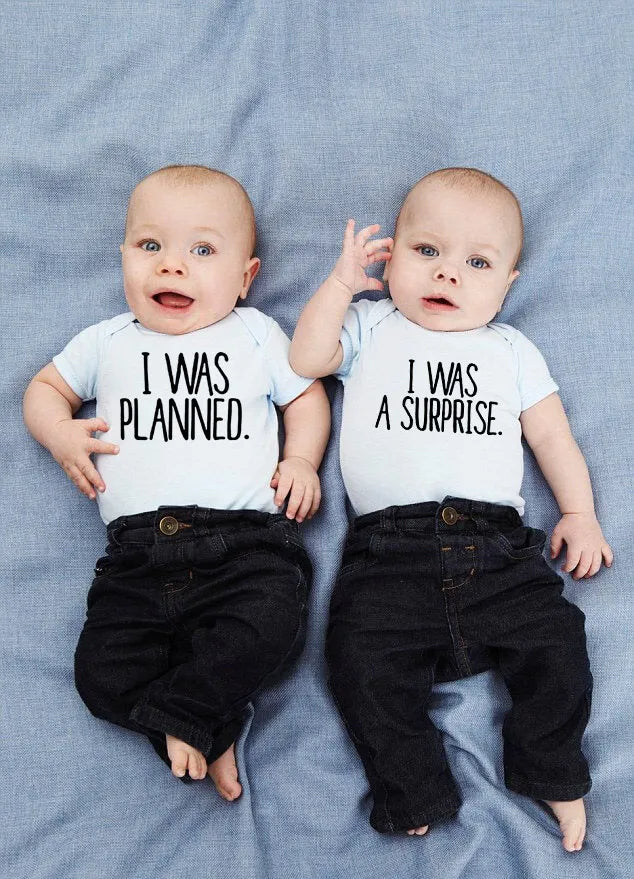 Newborn Twins Short Sleeve Playsuits Outfits by Baby Minaj Cruz