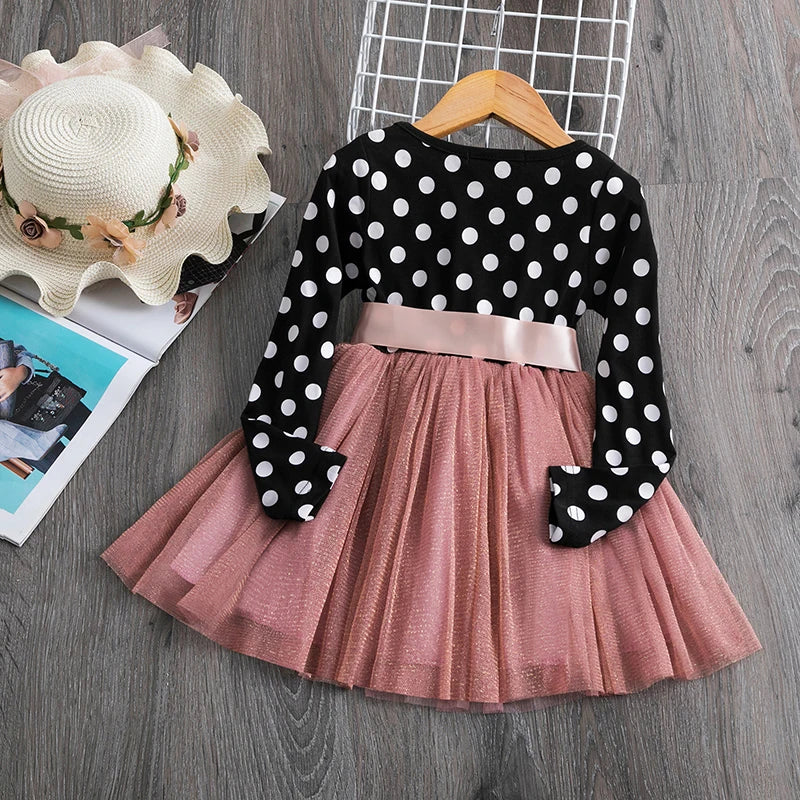 Long Sleeve Mesh Dresses For Toddlers black by Baby Minaj Cruz